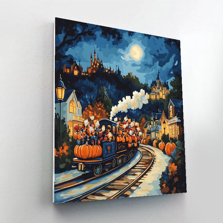 Trick Or Treat Train Paint by numbers art