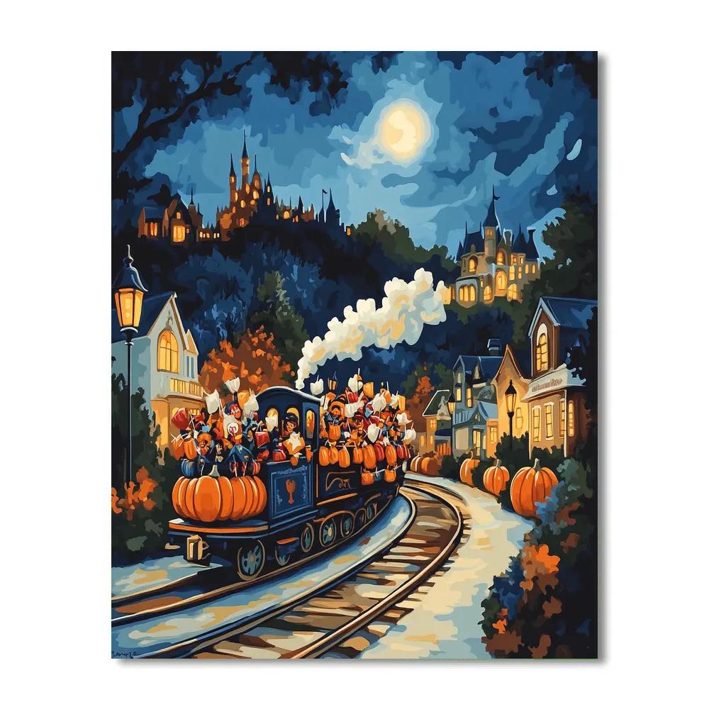 Trick Or Treat Train Paint by numbers art