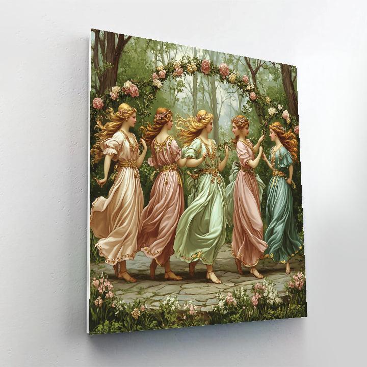 Botticelli Inspired Mythic Spring Garden Number painting