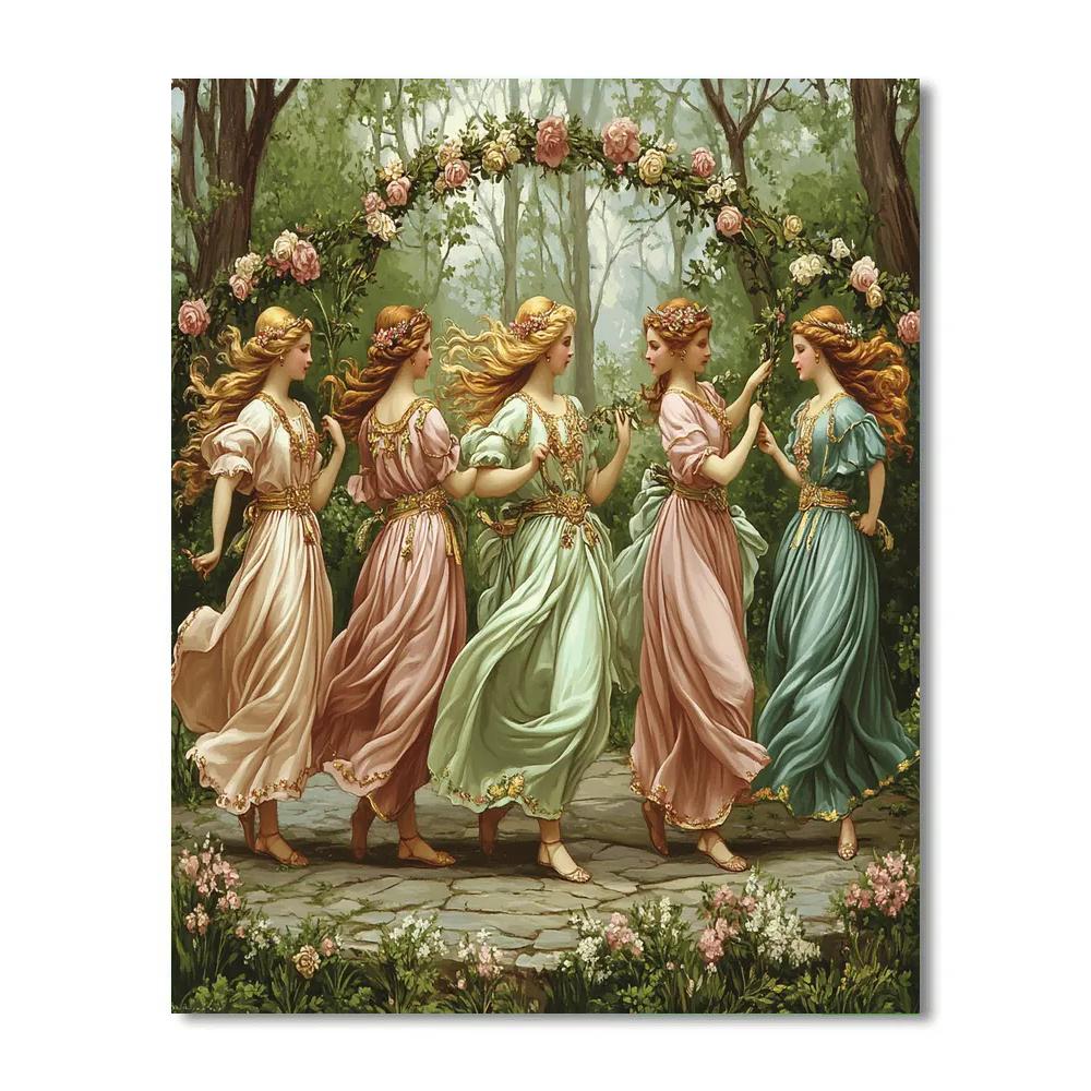 Botticelli Inspired Mythic Spring Garden Number painting