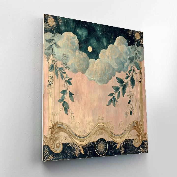 Alphonse Mucha Inspired Nebula Floral Symphony Number painting