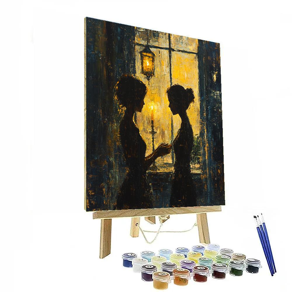 Rembrandt Inspired Candlelit Conversation Numbered painting kits