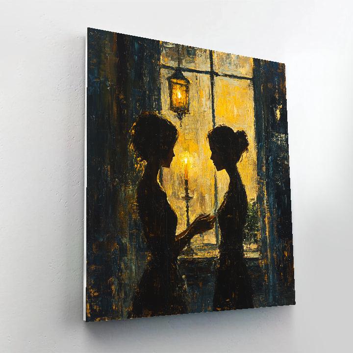 Rembrandt Inspired Candlelit Conversation Numbered painting kits