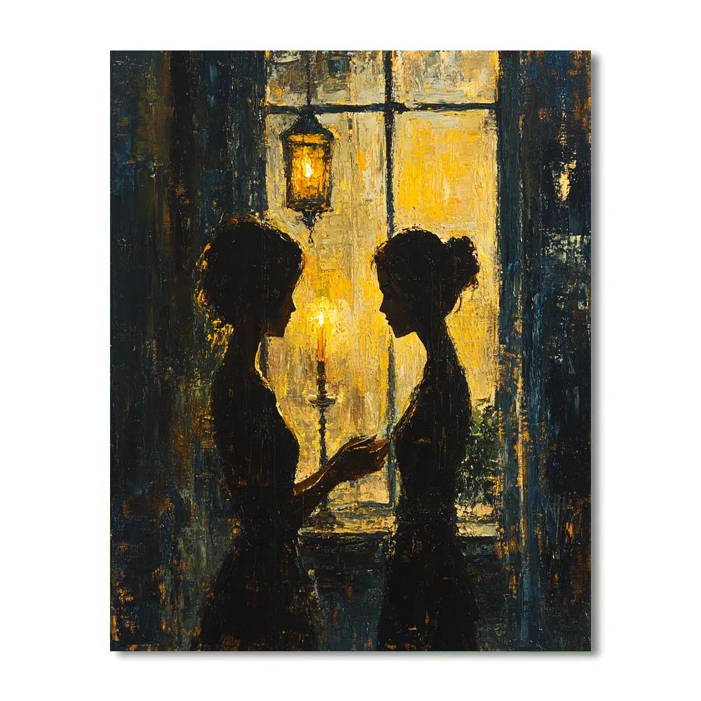 Rembrandt Inspired Candlelit Conversation Numbered painting kits