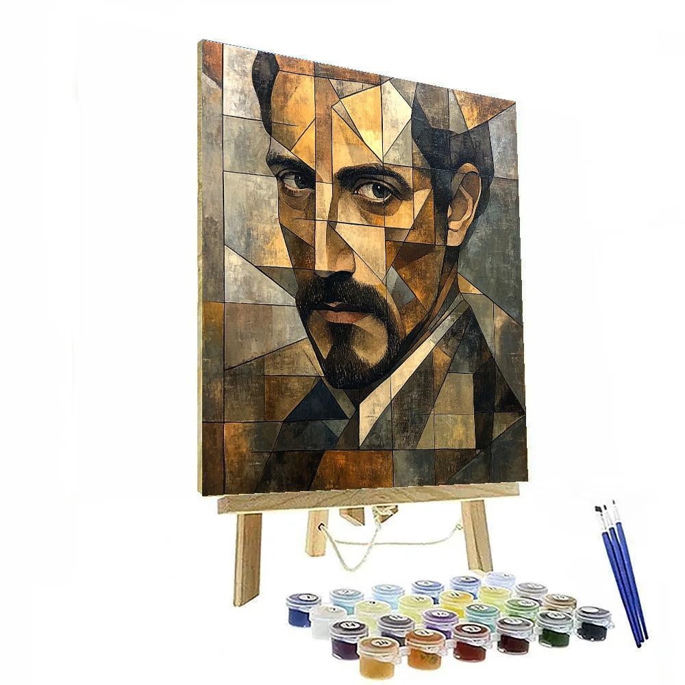 Picasso Inspired Abstract Portrait paint by color