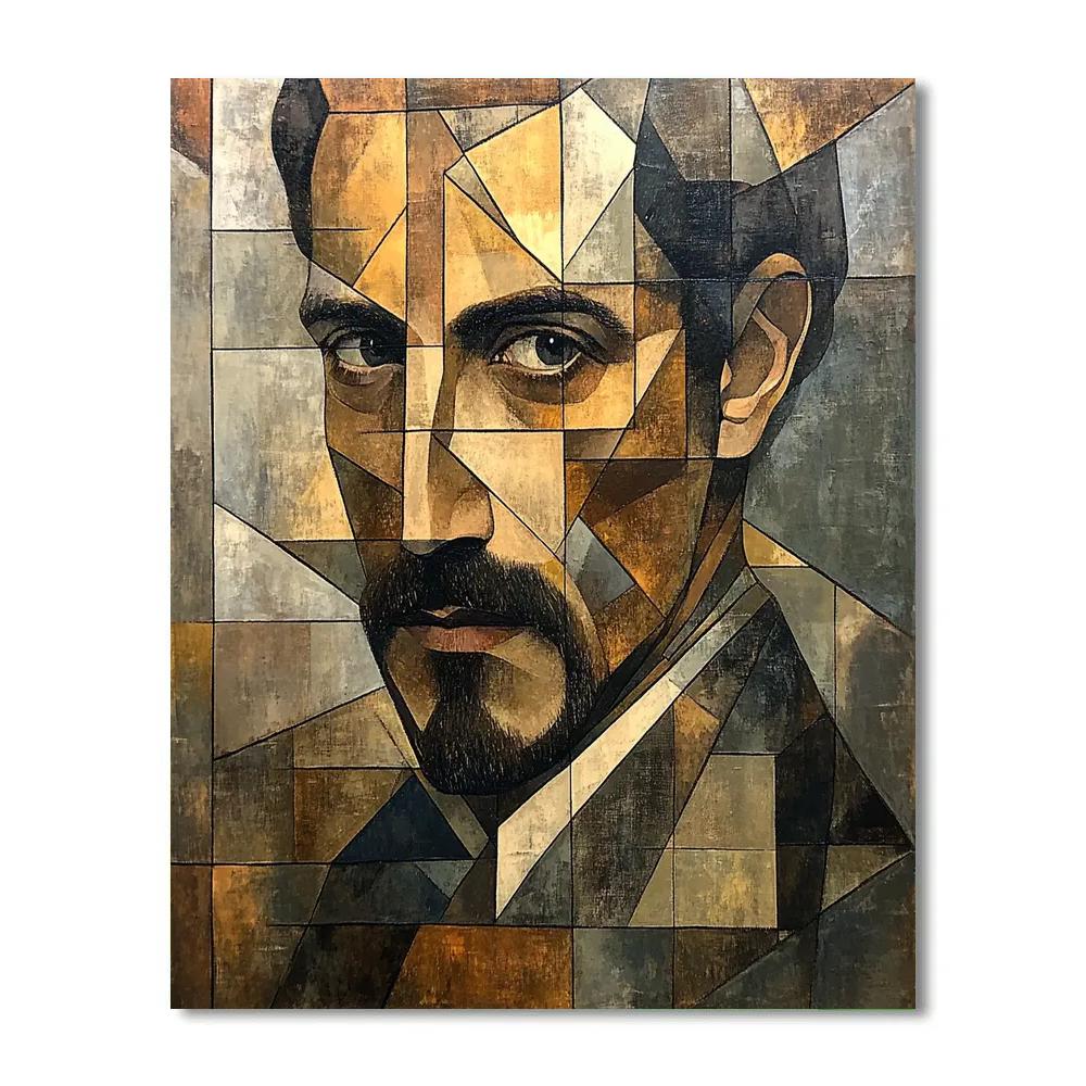 Picasso Inspired Abstract Portrait paint by color
