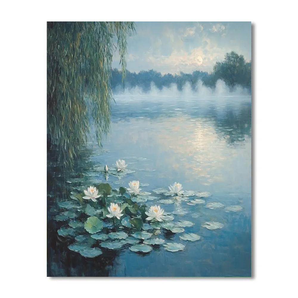 Monet Inspired Misty Lake paint by color