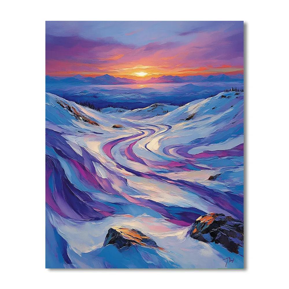 A.Y. Jackson Inspired Arctic Colour Snowfields Number painting