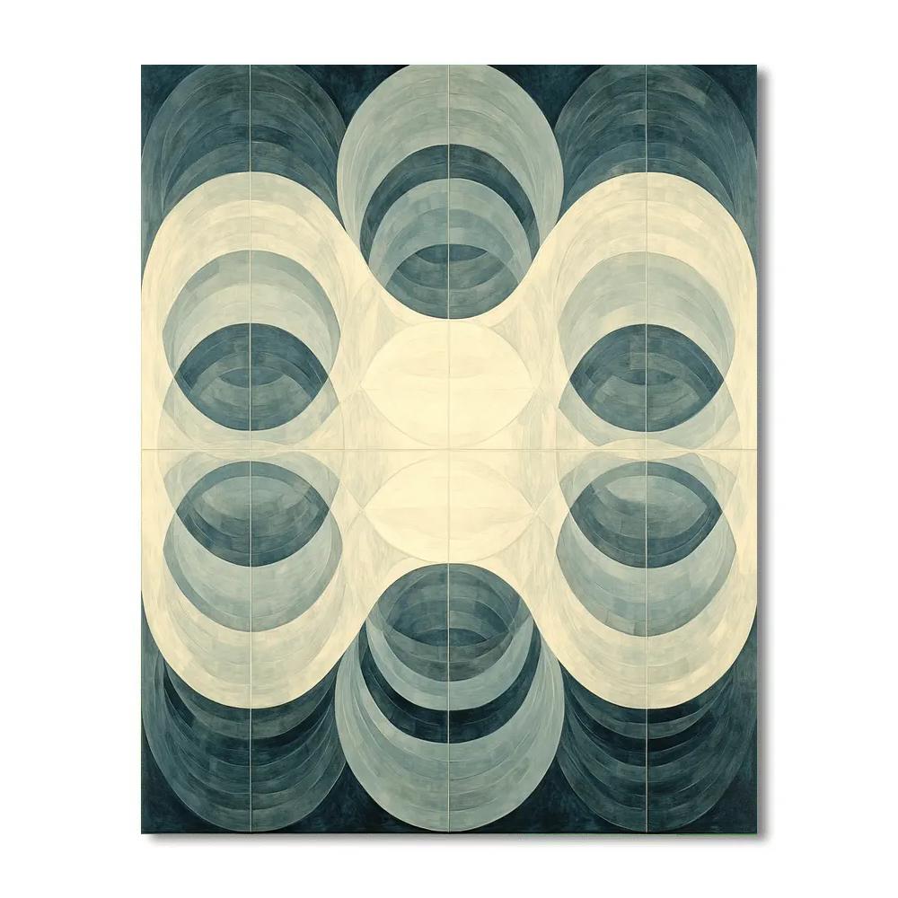 M.C. Escher Inspired Cosmic Symmetry Field paint by number