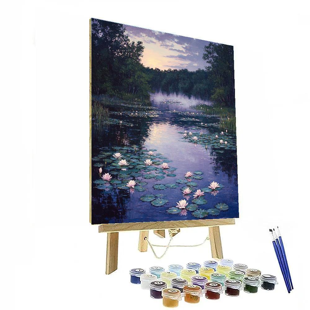 Claude Monet Inspired Twilight Lily Pond Numbered painting kits