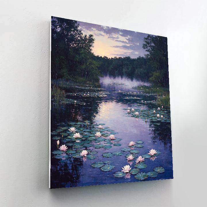 Claude Monet Inspired Twilight Lily Pond Numbered painting kits