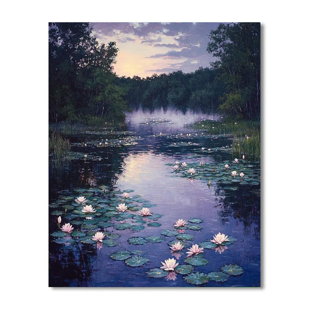 Claude Monet Inspired Twilight Lily Pond Numbered painting kits