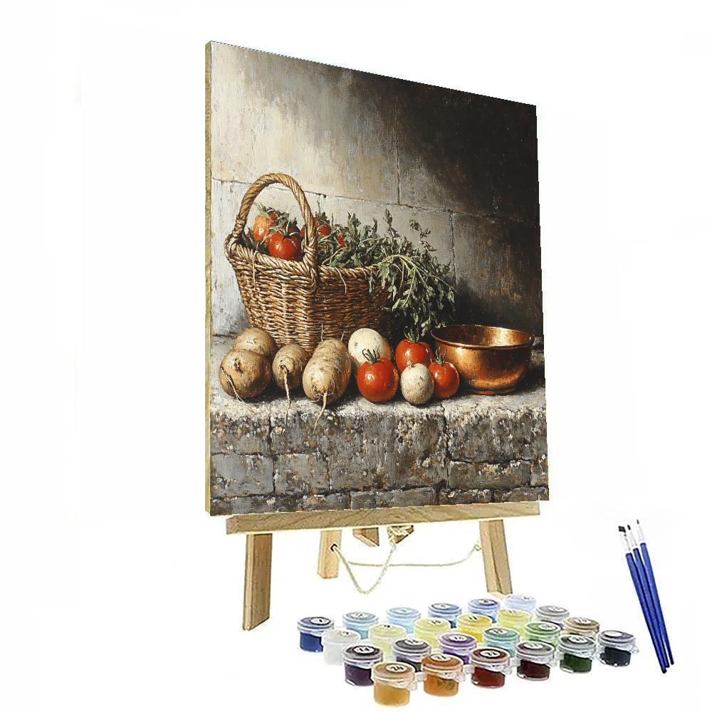 Diego Velázquez Inspired Market Vegetables Still Life paint by numbers