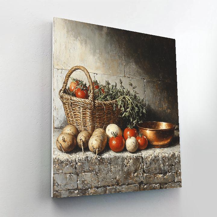 Diego Velázquez Inspired Market Vegetables Still Life paint by numbers