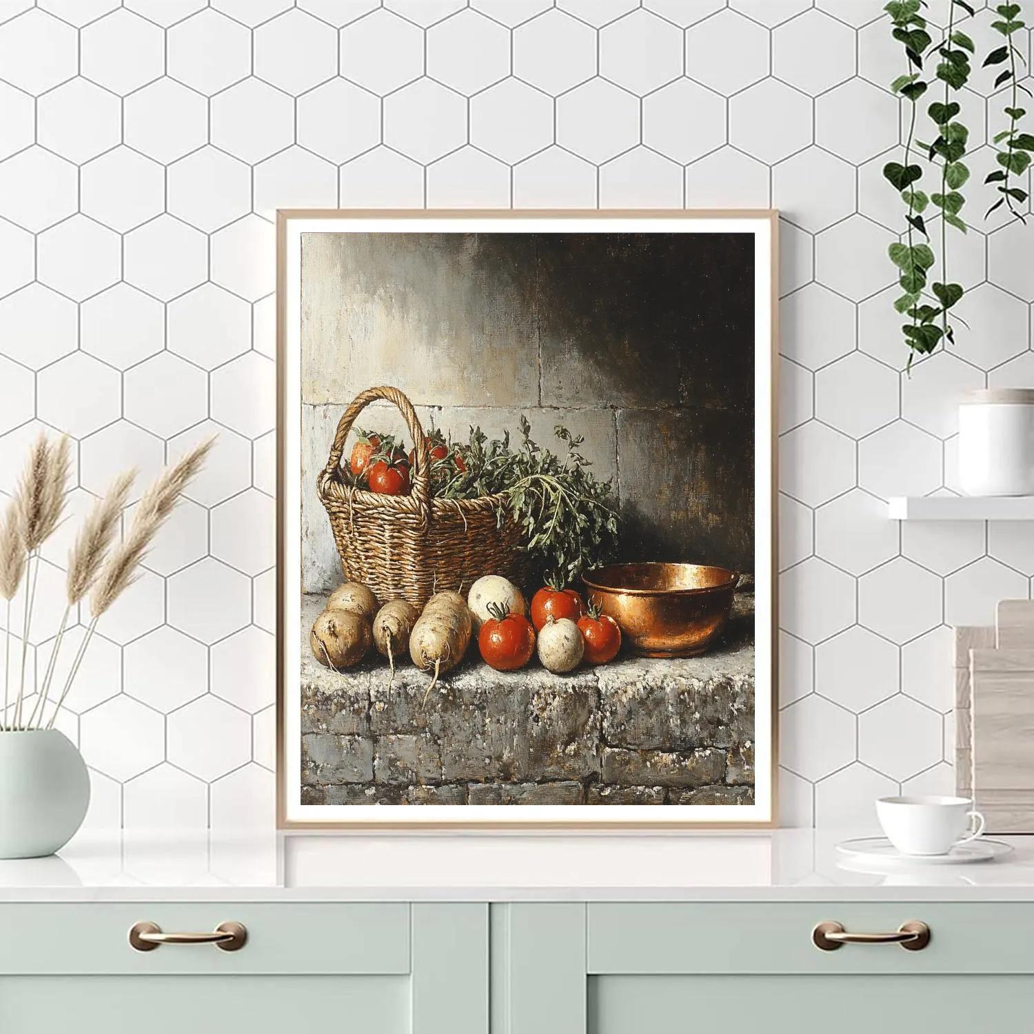 Diego Velázquez Inspired Market Vegetables Still Life paint by numbers
