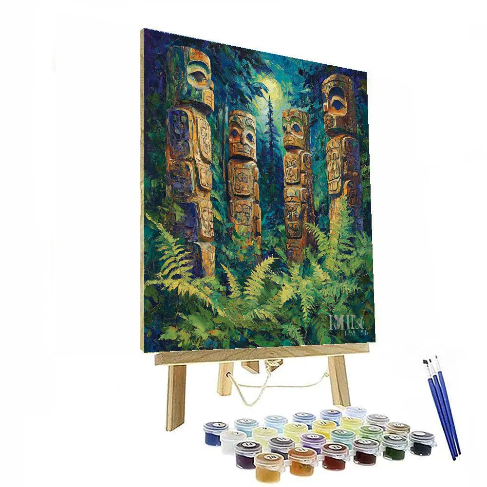 Emily Carr Inspired Monumental Totem Clearing painting number kit