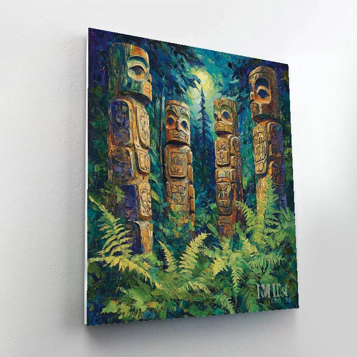 Emily Carr Inspired Monumental Totem Clearing painting number kit
