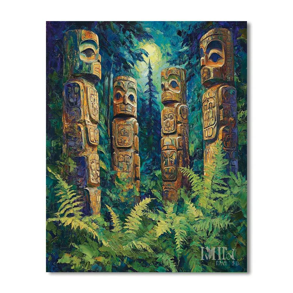 Emily Carr Inspired Monumental Totem Clearing painting number kit