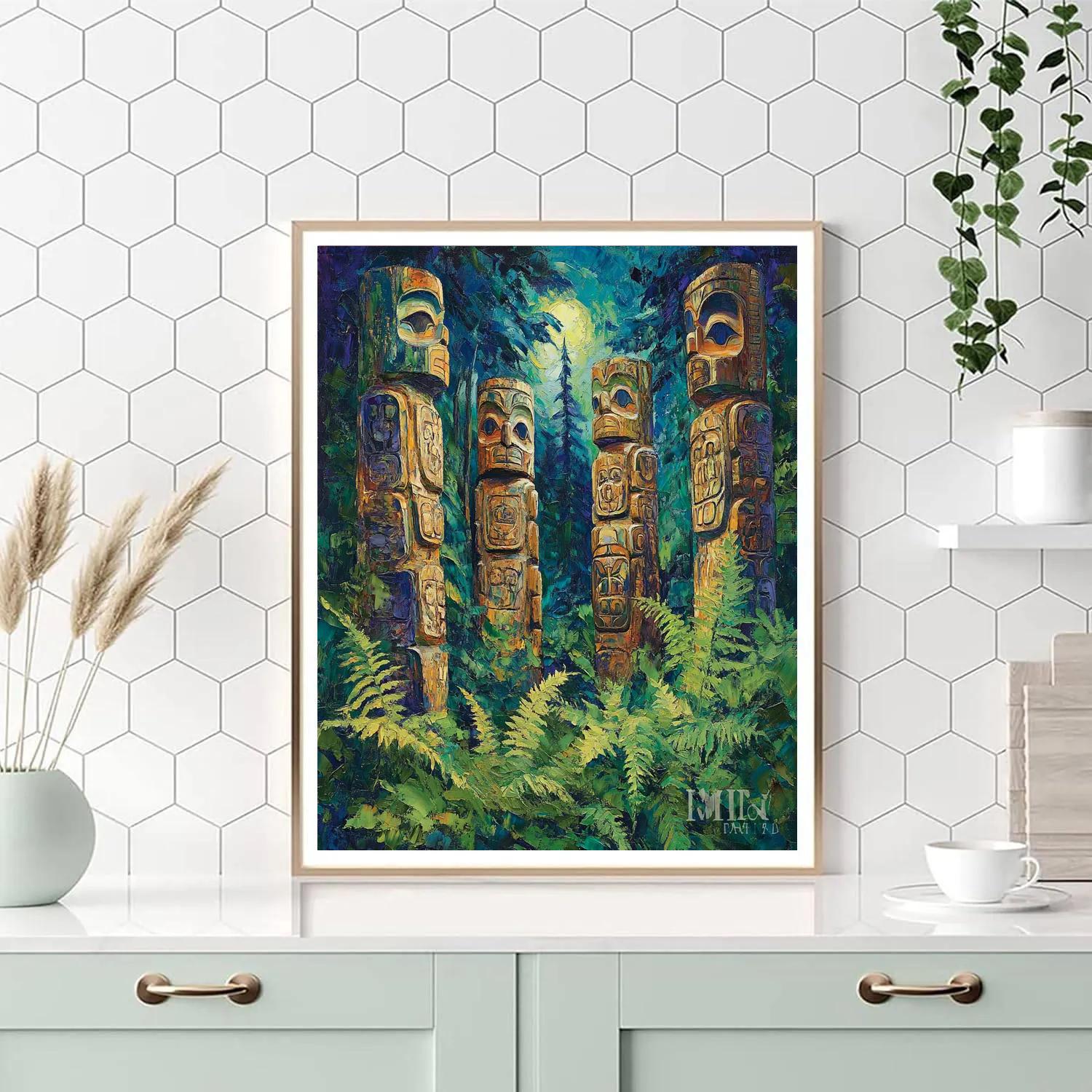 Emily Carr Inspired Monumental Totem Clearing painting number kit