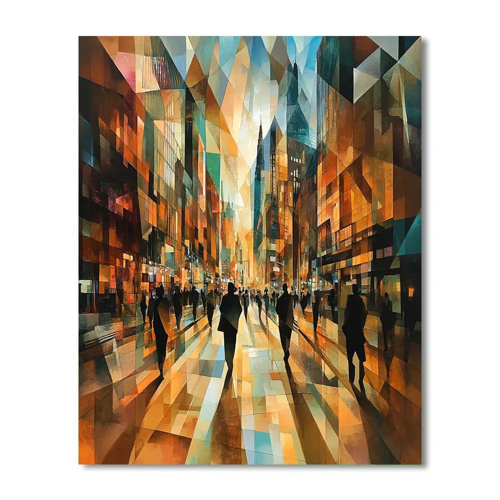 Picasso Inspired Urban Geometry paint by number