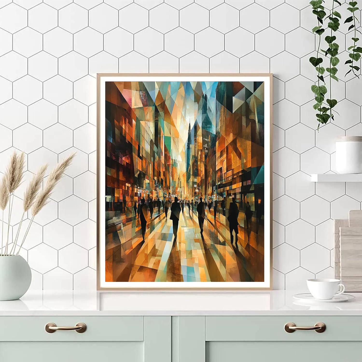 Picasso Inspired Urban Geometry paint by number