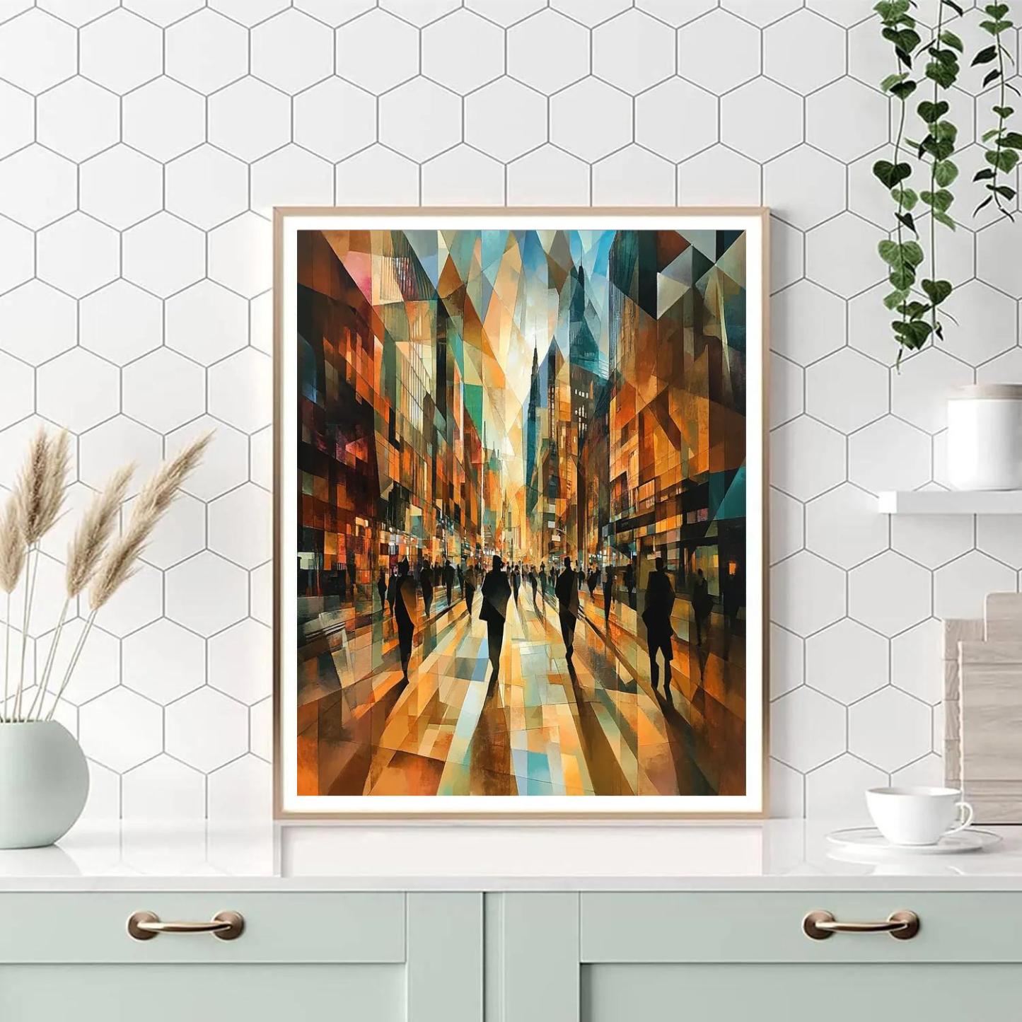 Picasso Inspired Urban Geometry paint by number