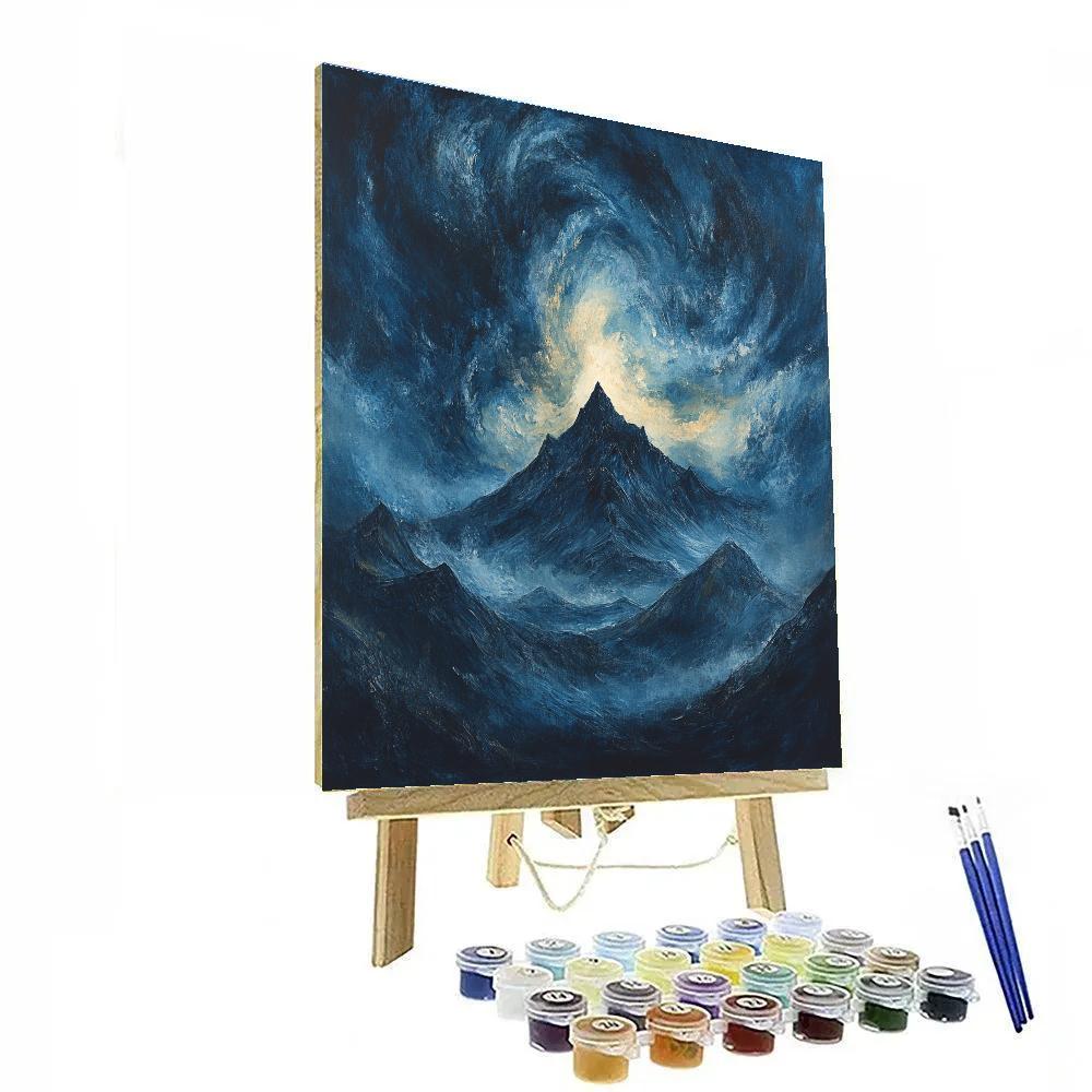 Frederick Varley Inspired Brooding Mountain Beneath Storm-Charged Sky paint by color