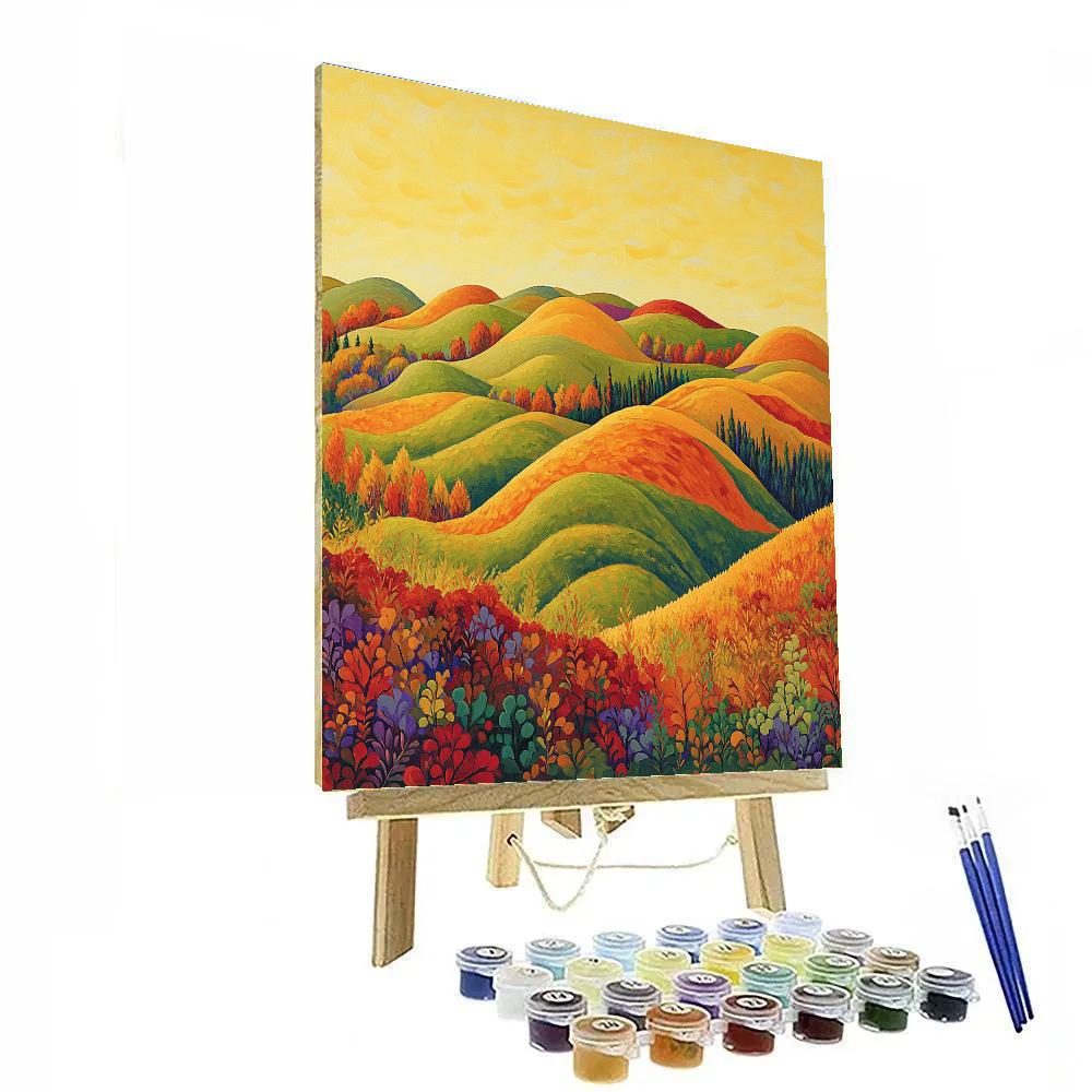Frederick Varley Inspired Windswept Hills In Vibrant Autumn Glow DIY paint by numbers
