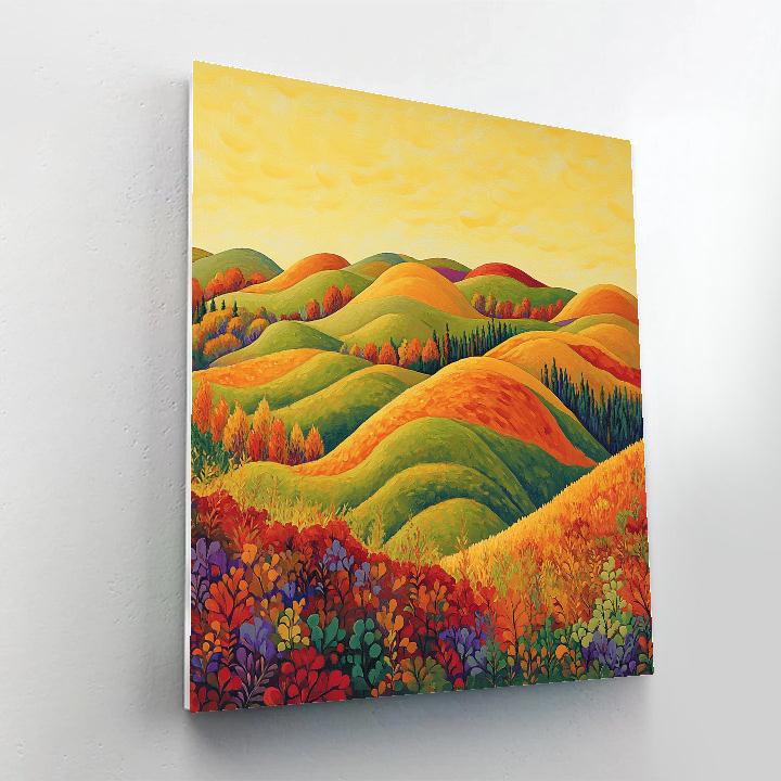 Frederick Varley Inspired Windswept Hills In Vibrant Autumn Glow DIY paint by numbers