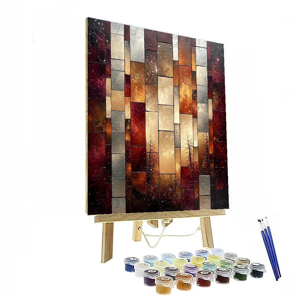 Jean-Paul Riopelle Inspired Mosaic Autumn Constellation Numbered painting kits