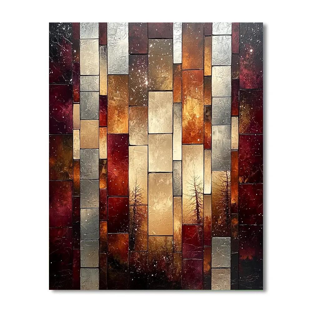 Jean-Paul Riopelle Inspired Mosaic Autumn Constellation Numbered painting kits