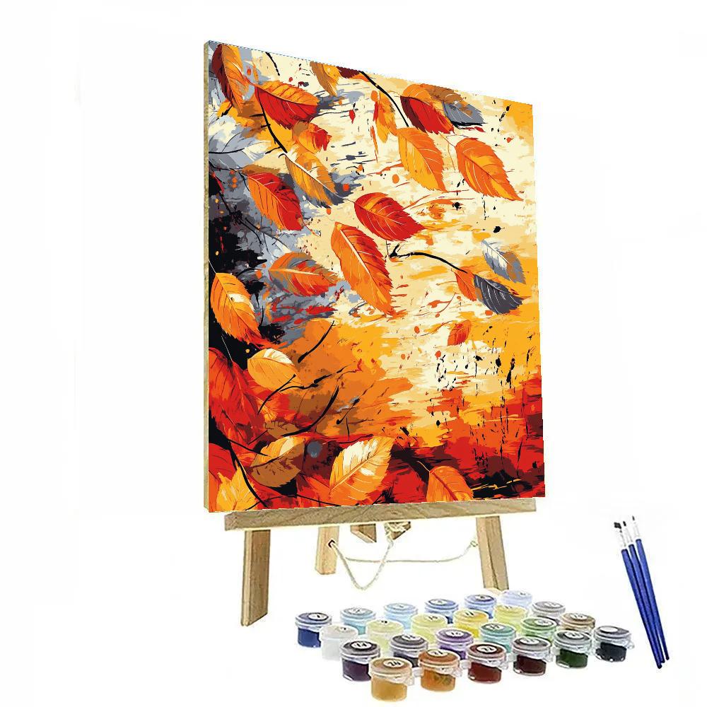 Jackson Pollock Inspired Autumnal Drip Symphony paint by color