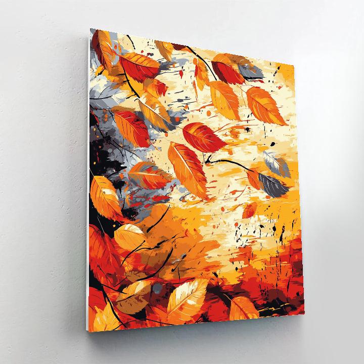 Jackson Pollock Inspired Autumnal Drip Symphony paint by color