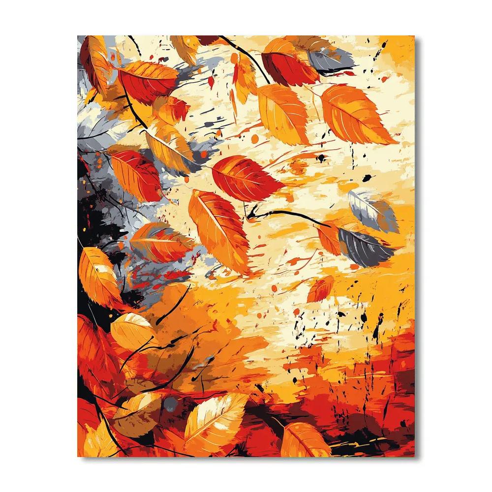 Jackson Pollock Inspired Autumnal Drip Symphony paint by color