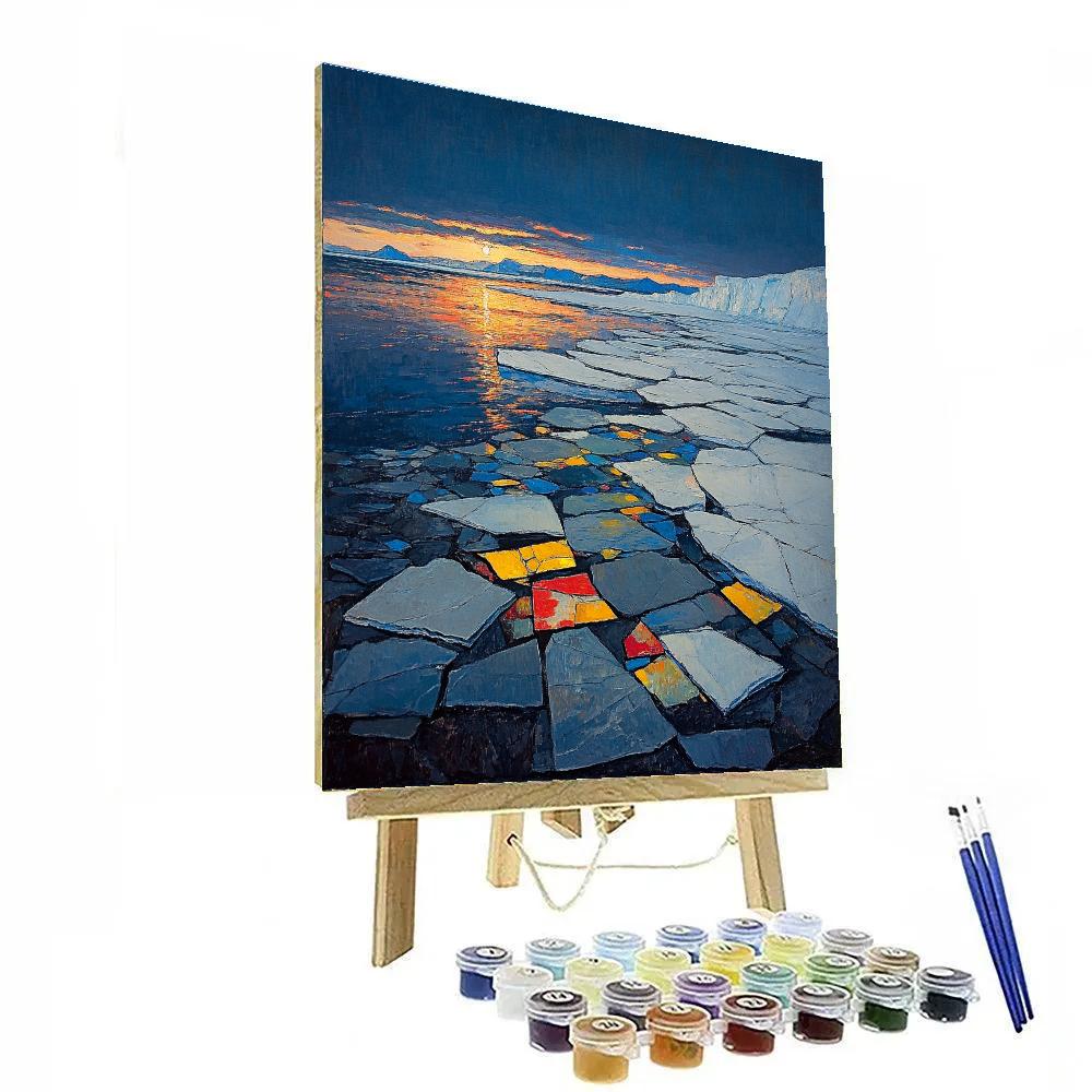 Jean-Paul Riopelle Inspired Northern Mosaic Tide Paint by numbers art