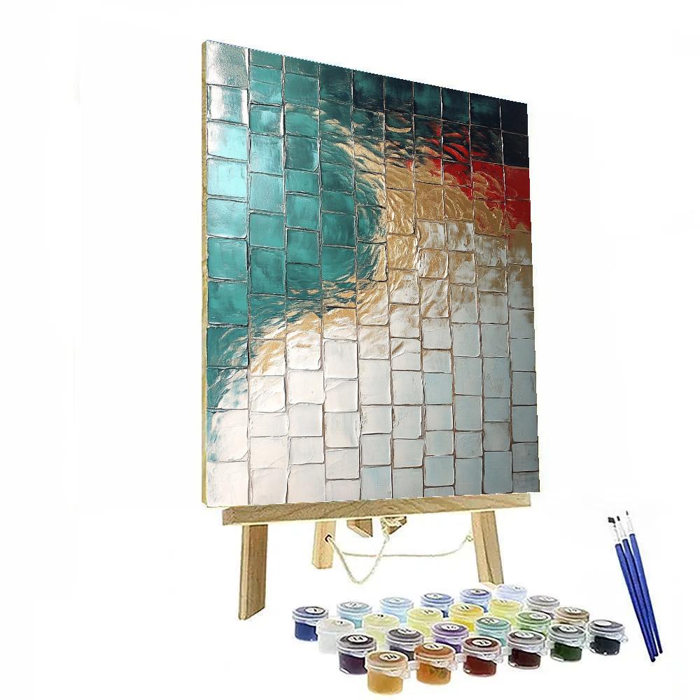 Jean-Paul Riopelle Inspired Shimmering River As Mosaic Paint by numbers art