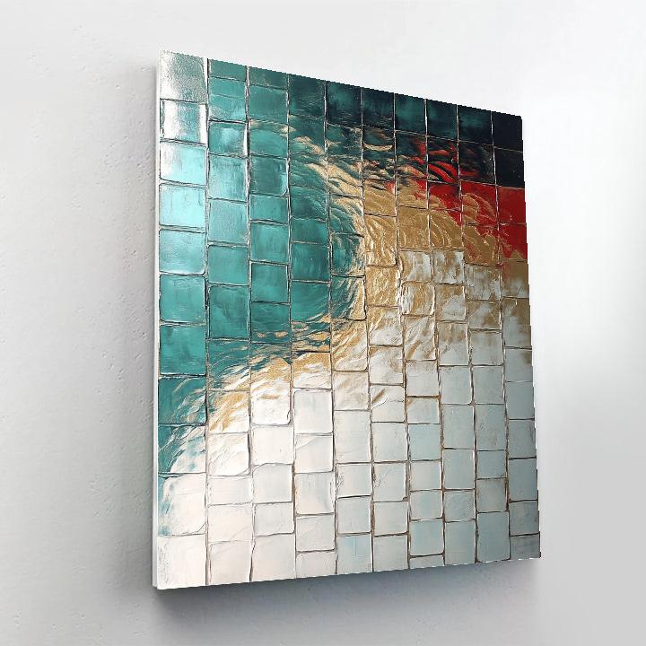 Jean-Paul Riopelle Inspired Shimmering River As Mosaic Paint by numbers art