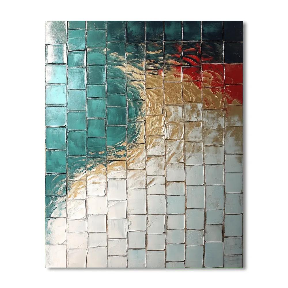 Jean-Paul Riopelle Inspired Shimmering River As Mosaic Paint by numbers art