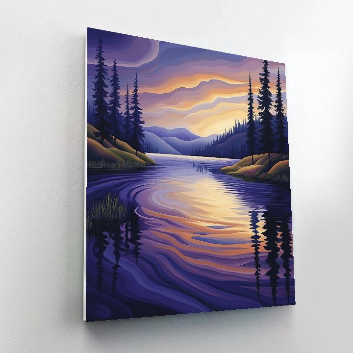 Radiant Lawren Harris Inspired Northern Lake Reflection Paint by numbers art