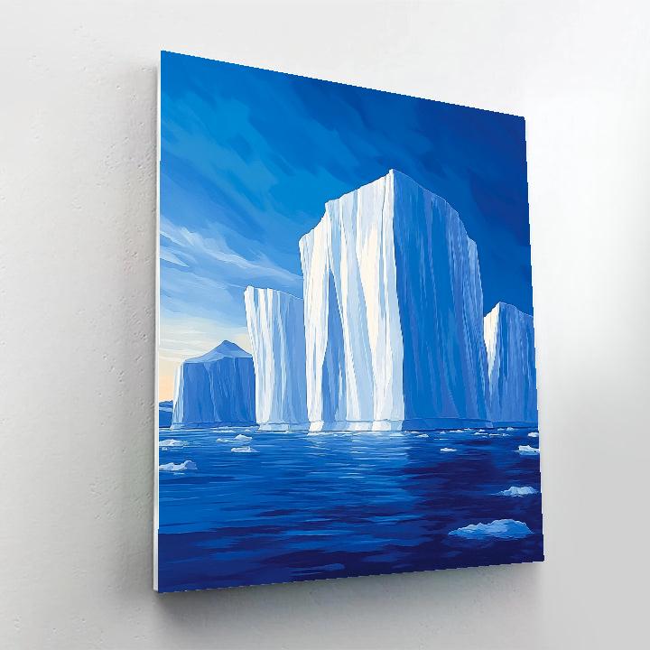 Lawren Harris Inspired Stark Icebergs Under Cerulean Sky painting number kit