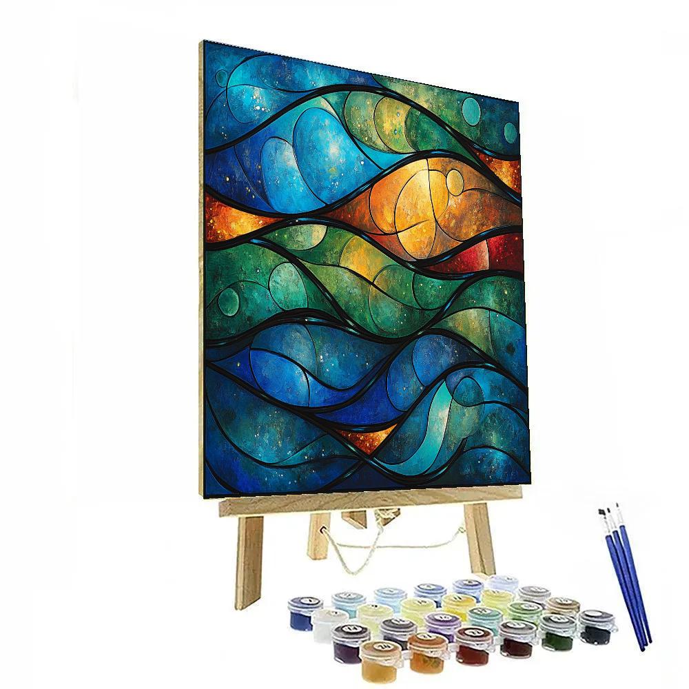 Norval Morrisseau Inspired Echoes Of The Elemental Tides paint by number