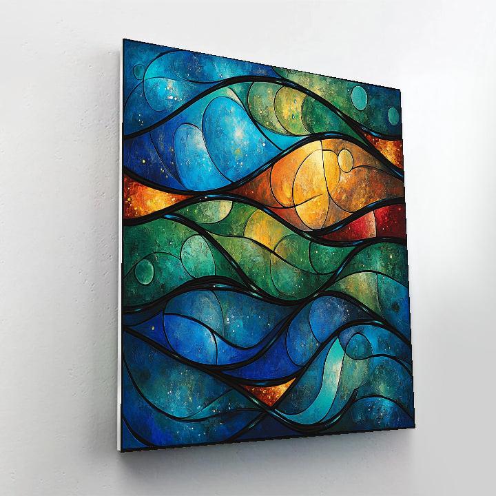 Norval Morrisseau Inspired Echoes Of The Elemental Tides paint by number