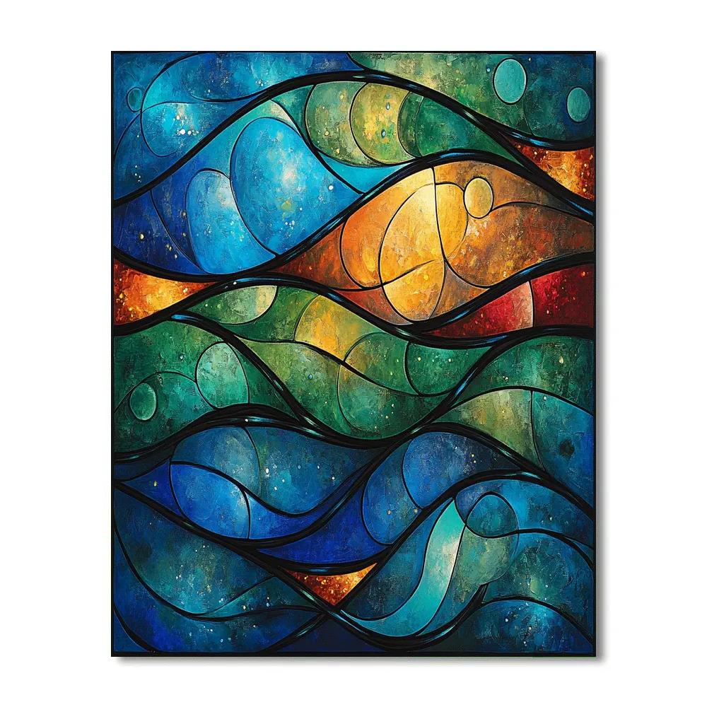 Norval Morrisseau Inspired Echoes Of The Elemental Tides paint by number