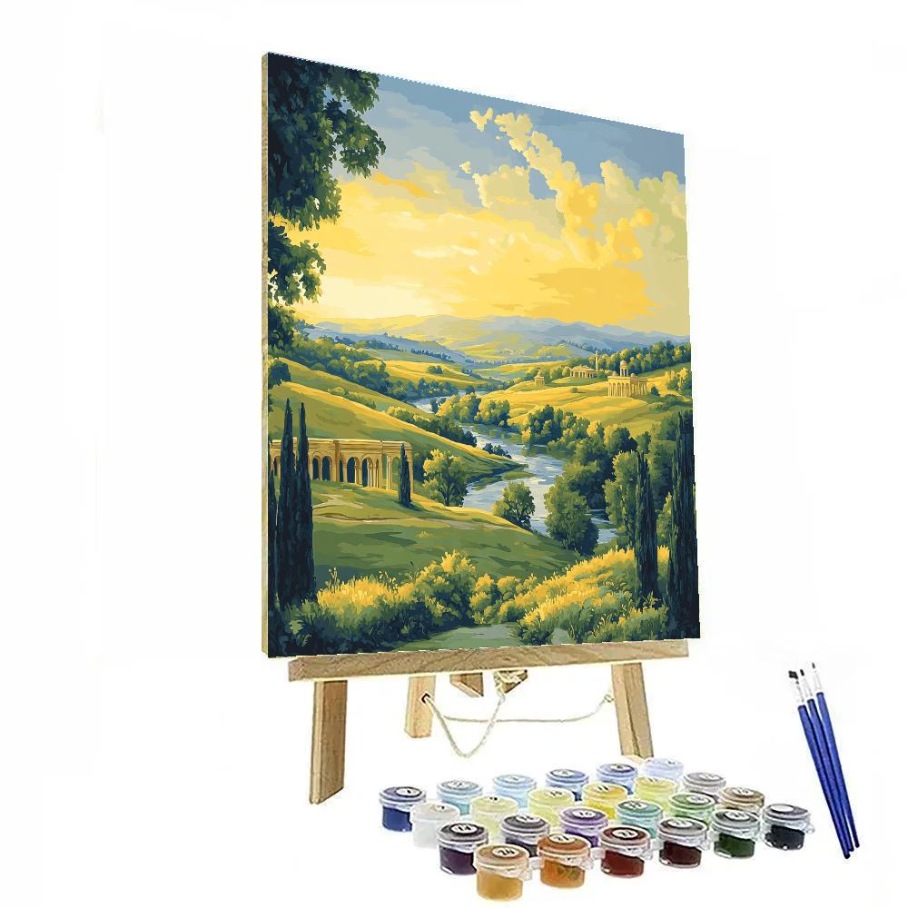Raphael Inspired Luminous Renaissance Countryside Landscape DIY paint by numbers