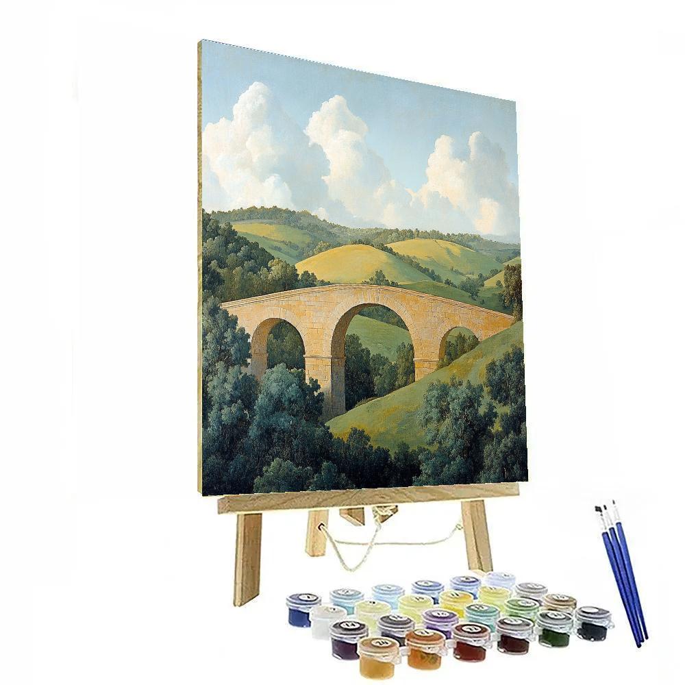 Raphael Inspired Harmonious Classical Archway With Verdant Hills Numbered painting kits