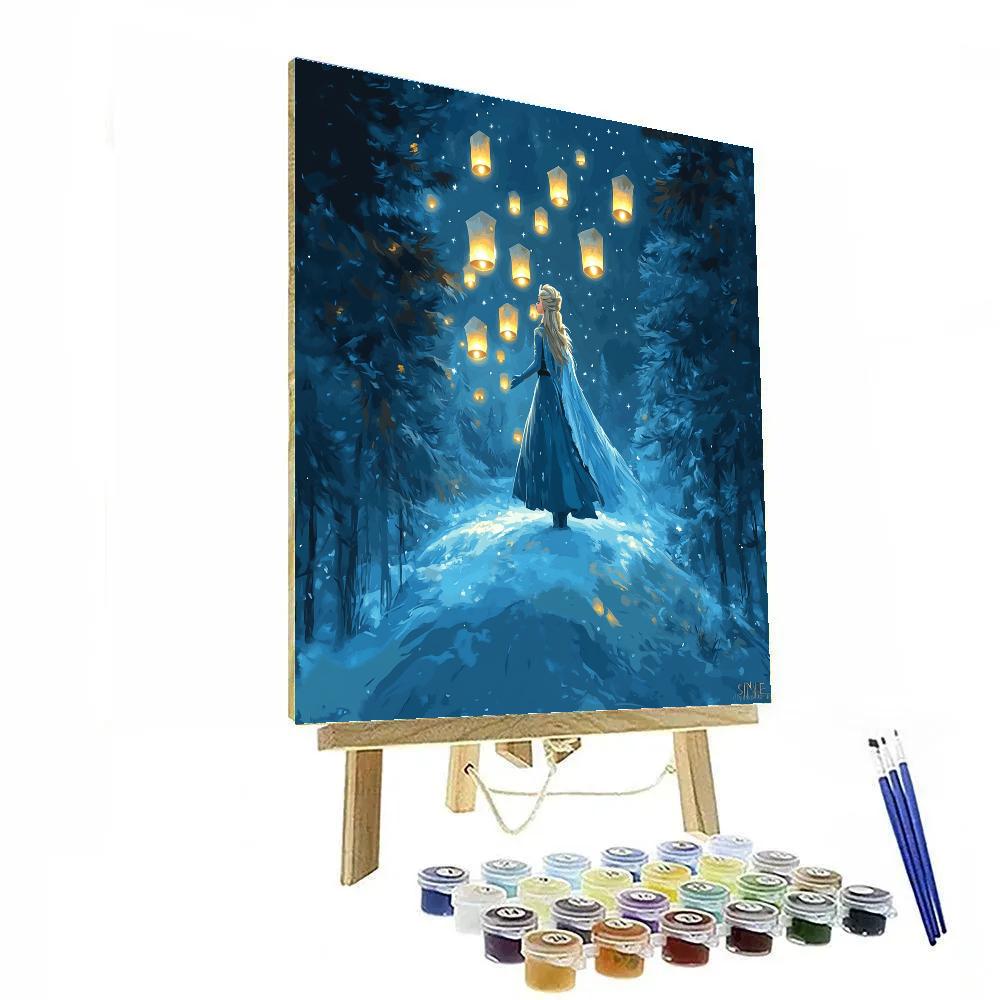 Elsa Winter Lanterns Disney Inspired paint by color