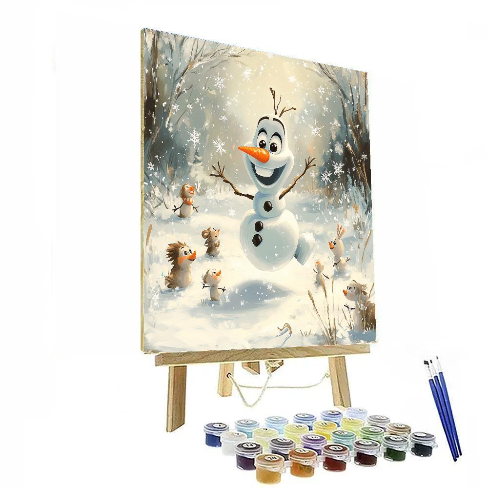 Olaf Snowy Dance Disney Inspired DIY paint by numbers