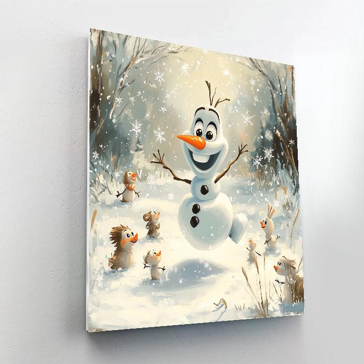 Olaf Snowy Dance Disney Inspired DIY paint by numbers