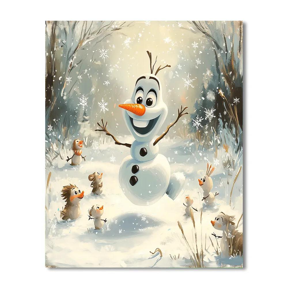 Olaf Snowy Dance Disney Inspired DIY paint by numbers