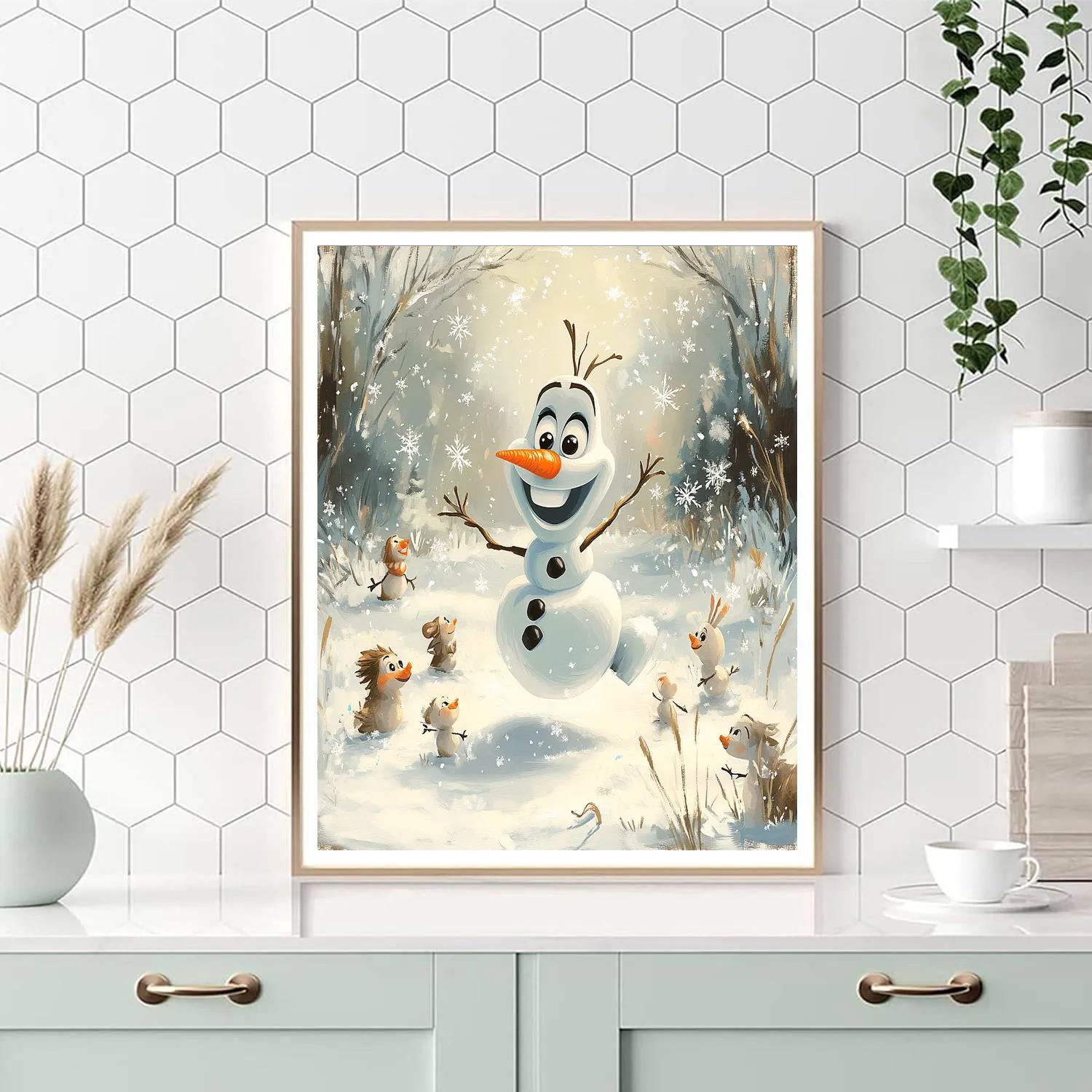 Olaf Snowy Dance Disney Inspired DIY paint by numbers